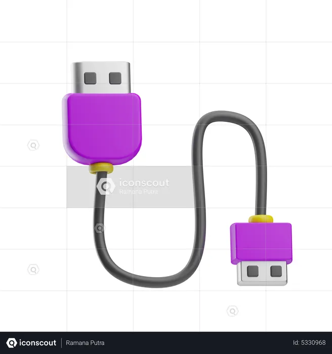 Usb Cable  3D Icon