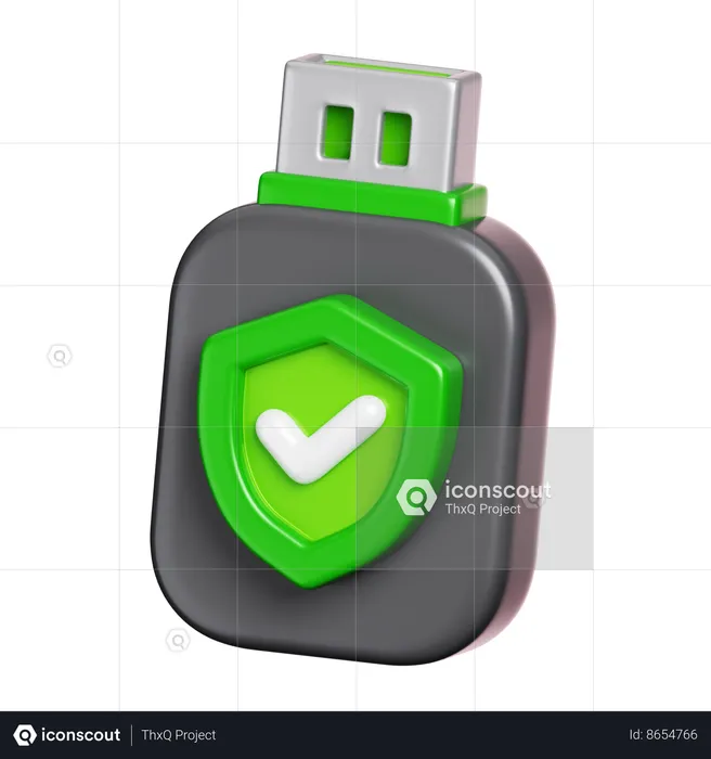 USB Drive Protection  3D Icon