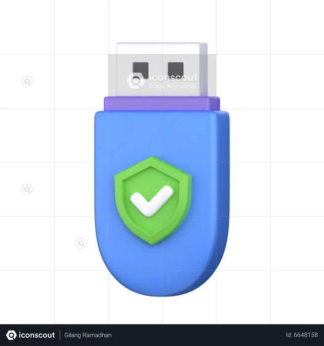Usb Drive Protection  3D Icon