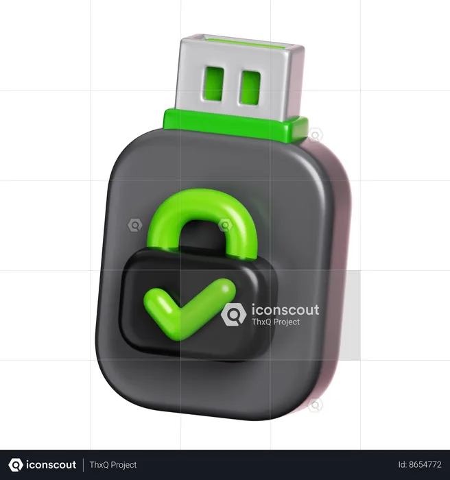 Segurança da unidade USB  3D Icon