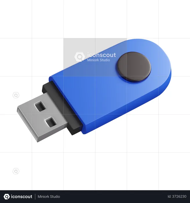 USB-Stick  3D Illustration