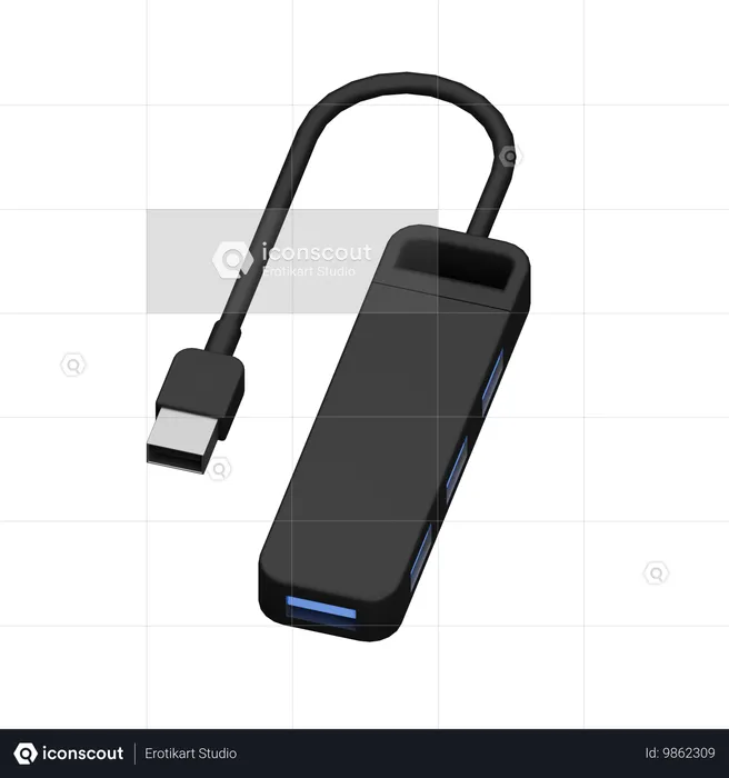 USB 허브  3D Icon