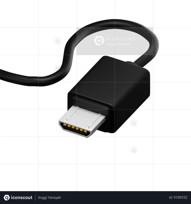 Micro usb  3D Icon