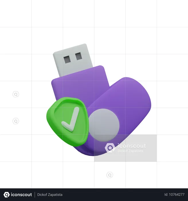 USB 보안  3D Icon