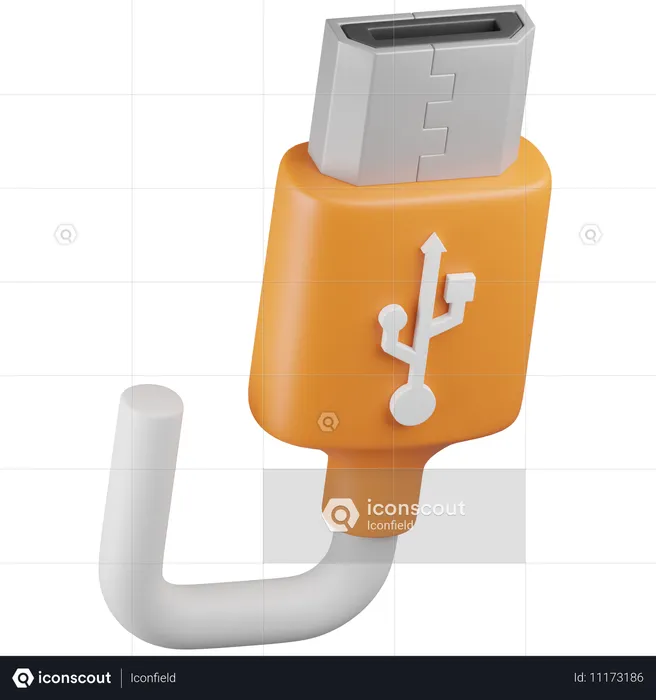 USB タイプ B  3D Icon