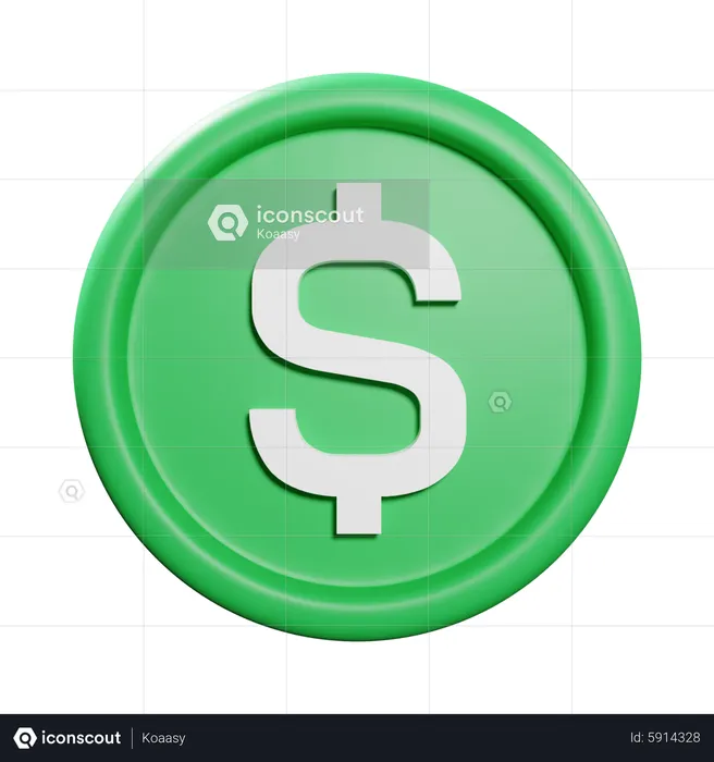 USD coin  3D Icon