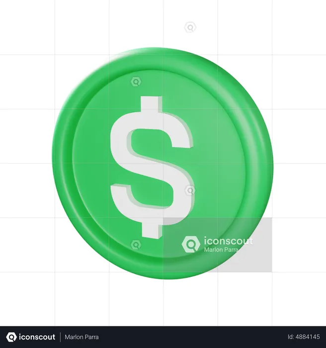 USD coin  3D Icon