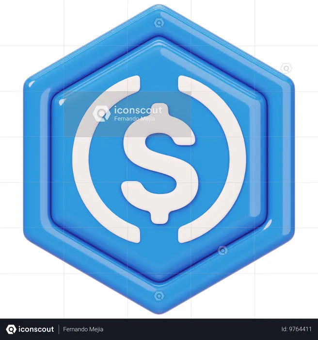 Insigne de pièce de monnaie USD (USDC)  3D Icon