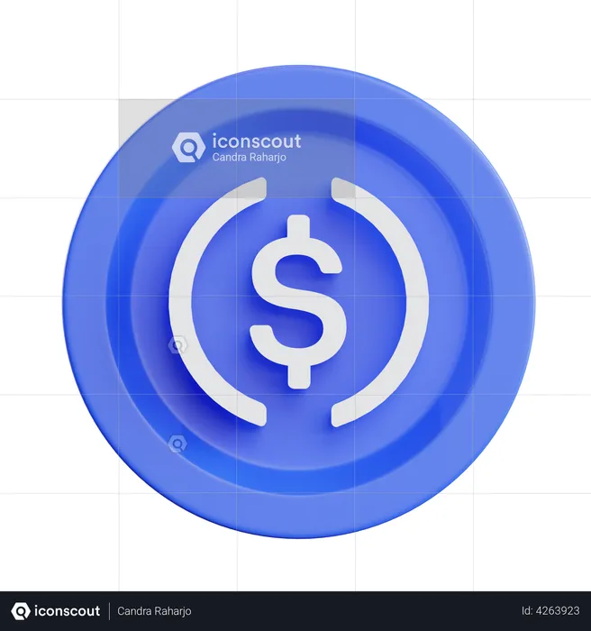 Usd coin usdc cryptocurrency  3D Illustration