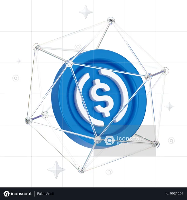 USD network  3D Icon