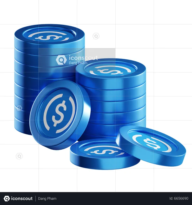 Usdc Coin Stacks  3D Icon