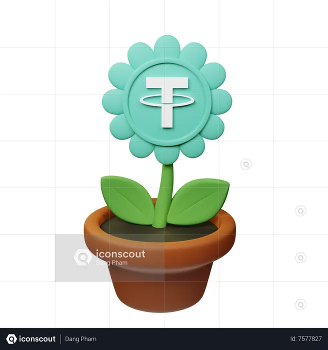 Pot de plante crypto usdt  3D Icon