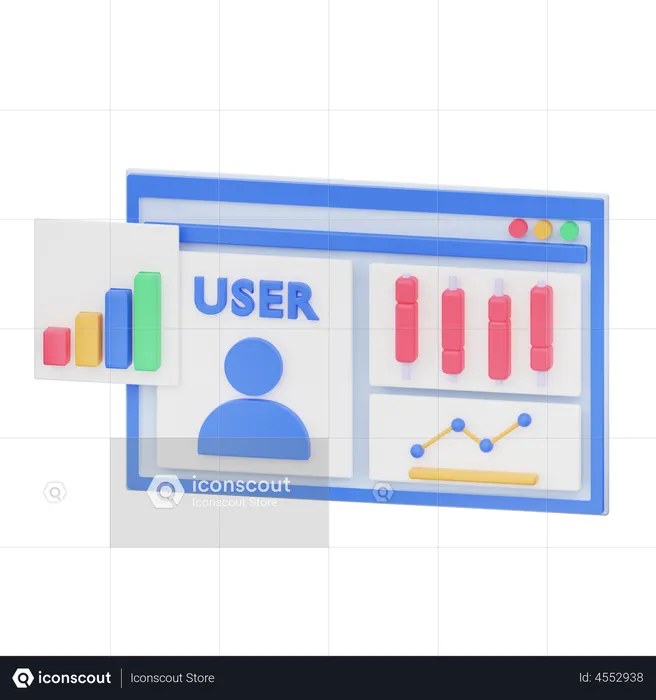 User Analysis  3D Illustration