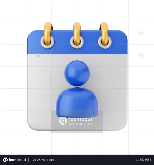 User Calendar  3D Icon
