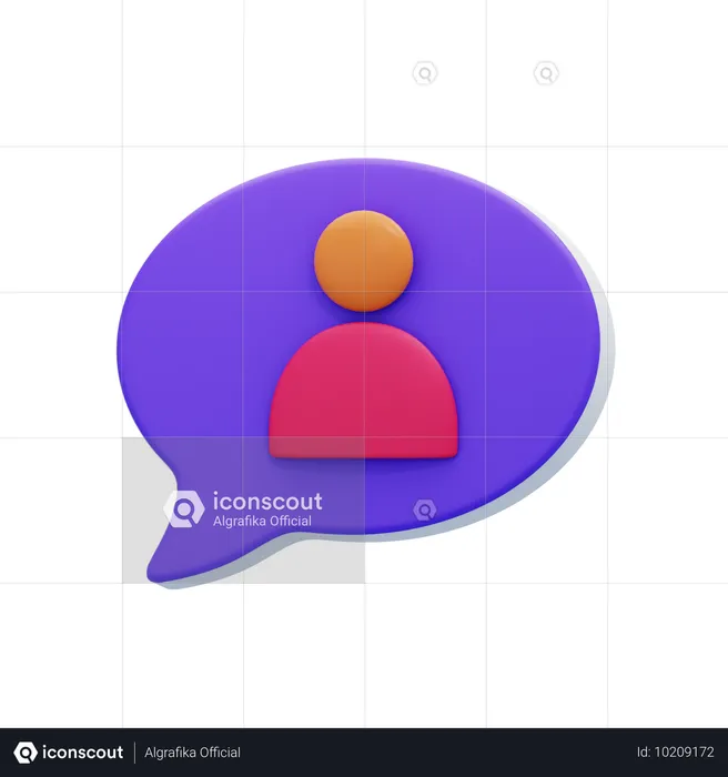 User Chat Bubble  3D Icon