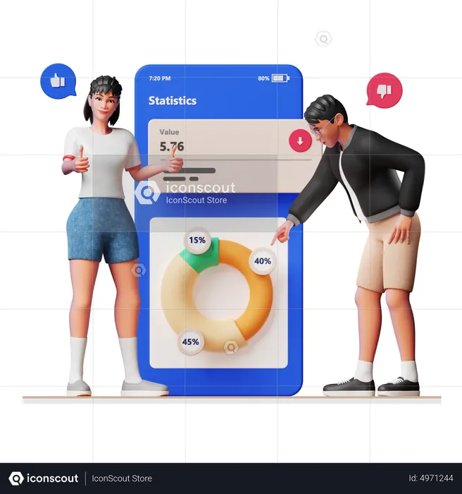 User Experience  3D Illustration