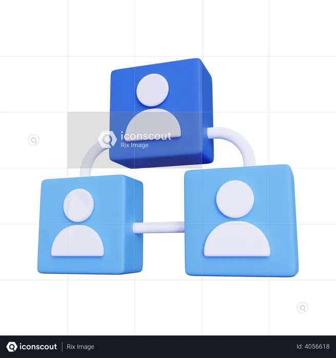 User hierarchy  3D Illustration