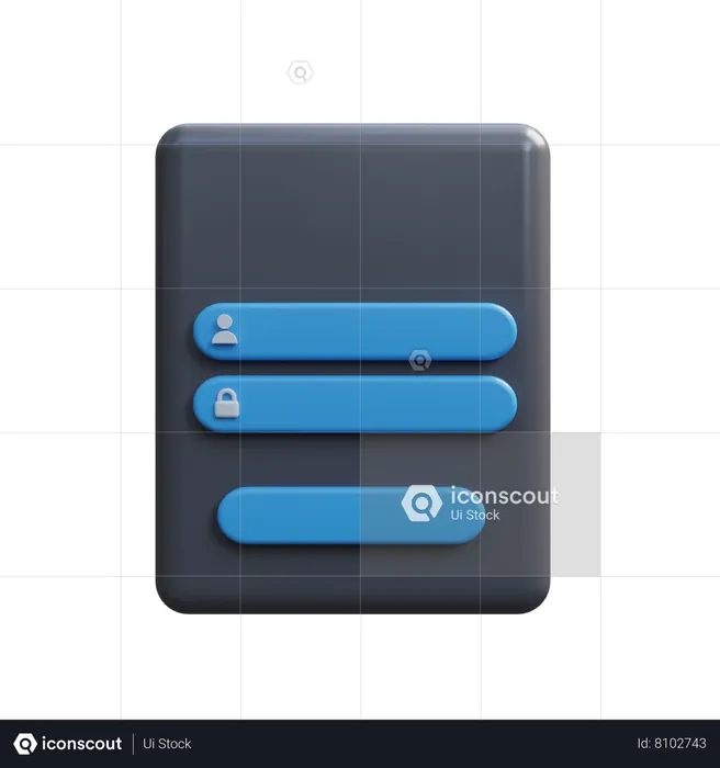 User Login Page  3D Icon