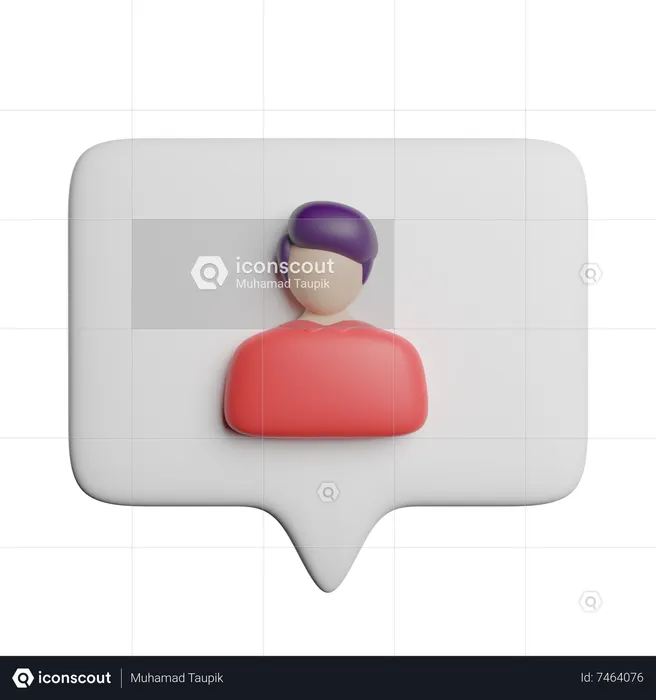 User Message  3D Icon