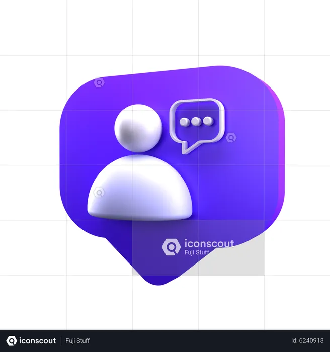 User Message  3D Icon