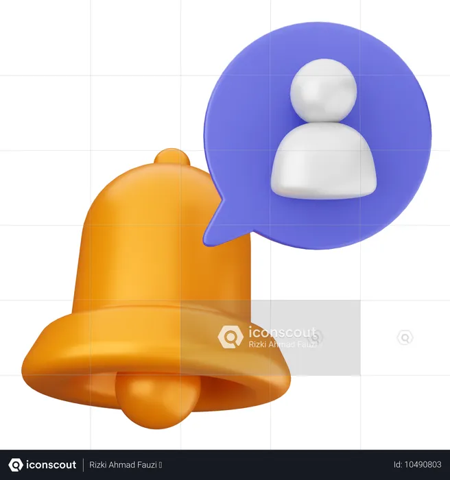 User Notification Bell  3D Icon