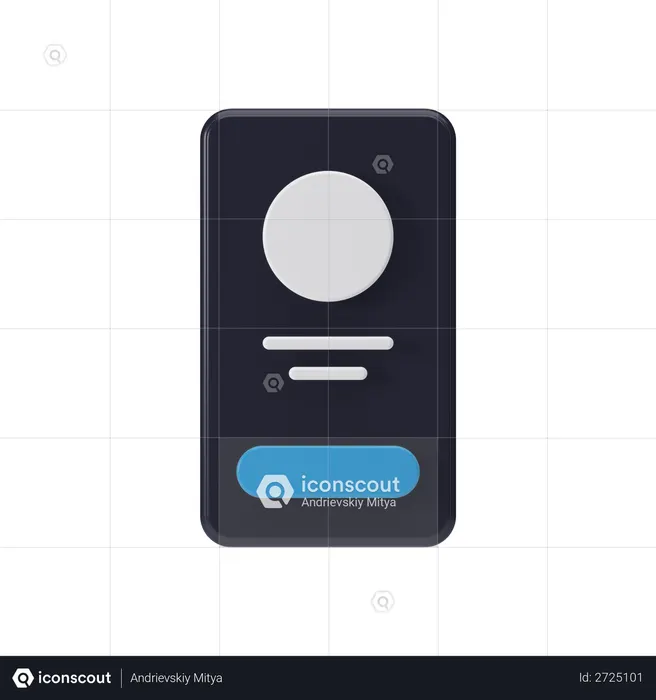 User Profile in Mobile  3D Illustration
