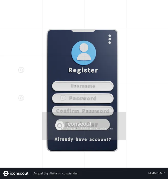 User Registration  3D Illustration