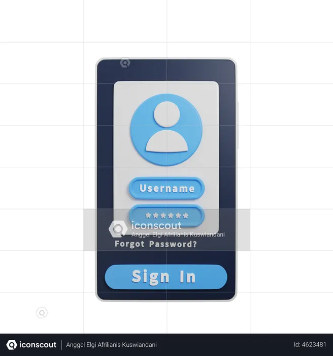 User Sign In  3D Illustration