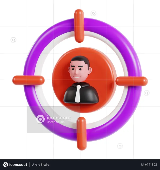 User Target  3D Icon