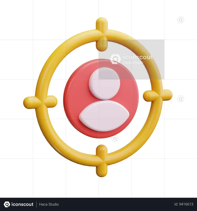 User Target  3D Icon