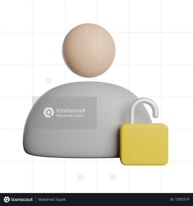 User Unlock  3D Icon