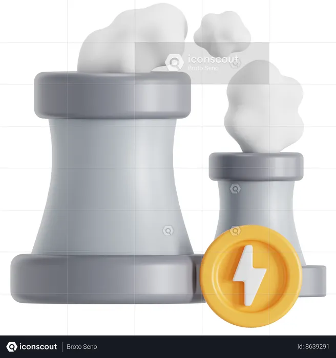 Usina nuclear  3D Icon
