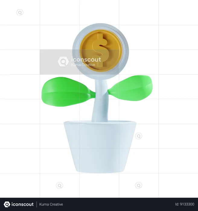 Plante dollar  3D Icon