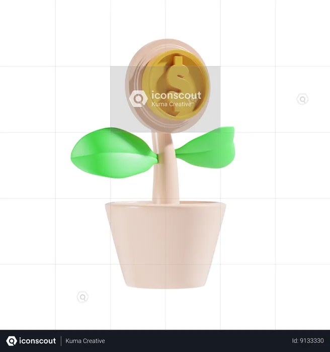 Plante dollar  3D Icon