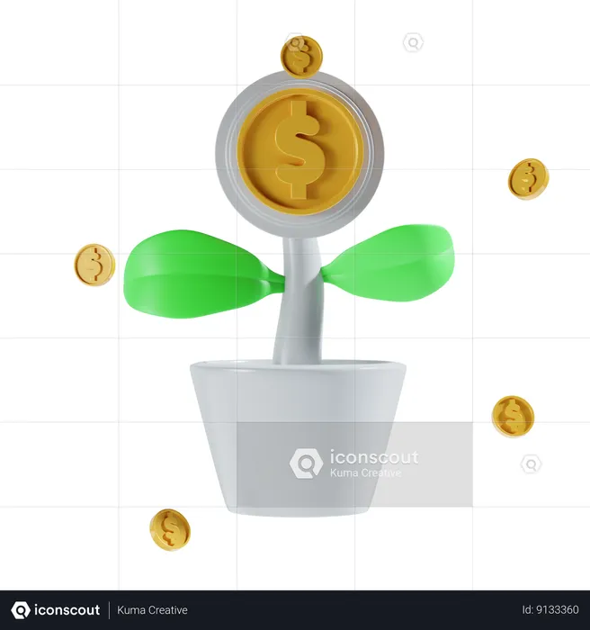 Plante dollar  3D Icon