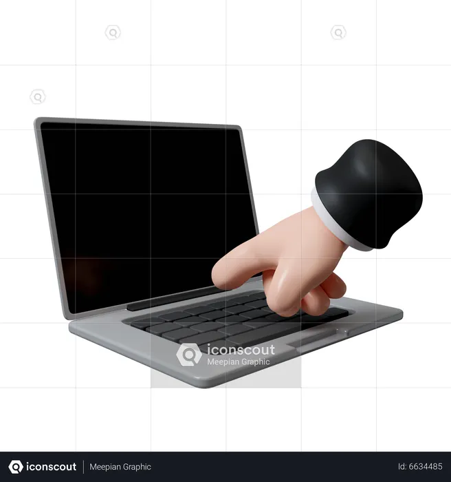 Using Laptop  3D Icon