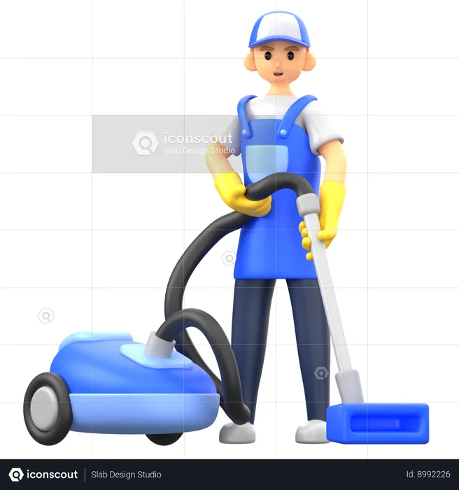 Using Vacuum Cleaners  3D Illustration