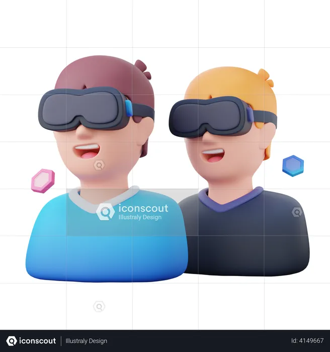 Using VR technology  3D Icon