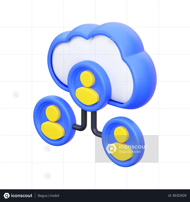 Compartilhamento de usuário  3D Icon