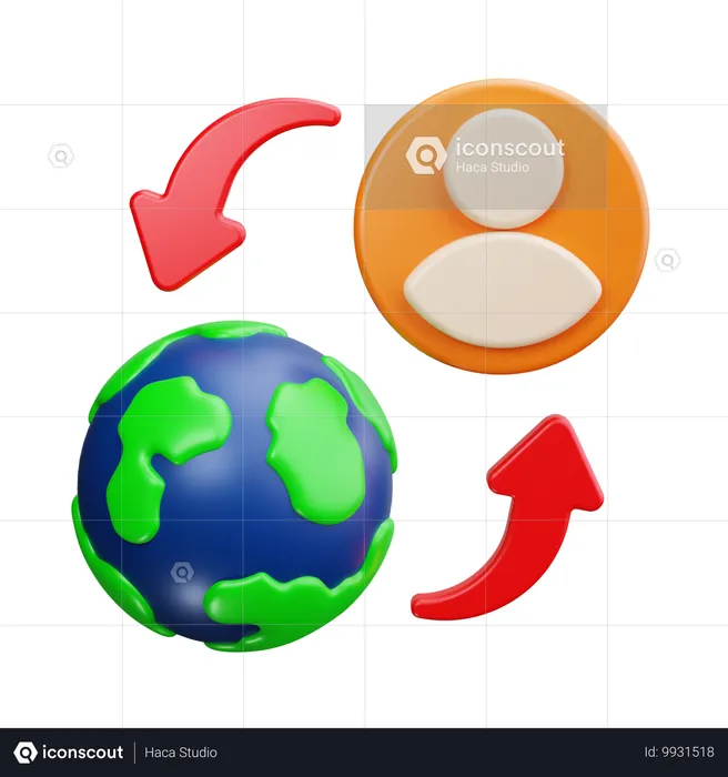 Usuário global  3D Icon