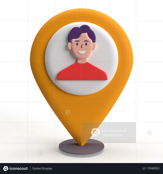 Localização do usuário  3D Icon