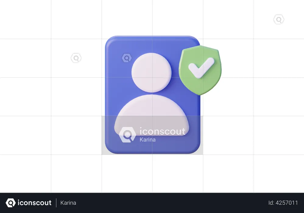 Usuário verificado  3D Illustration