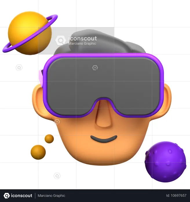 Usuário de realidade virtual  3D Icon