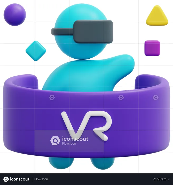 Usuario de realidad virtual  3D Icon