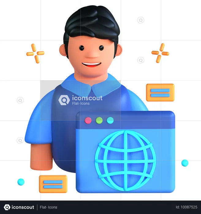 Usuario web  3D Icon