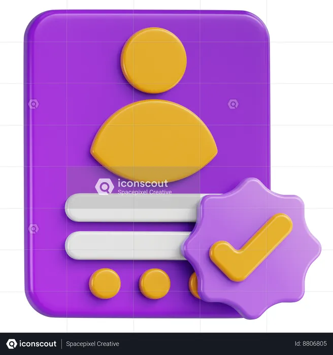 Utilisateur vérifié  3D Icon