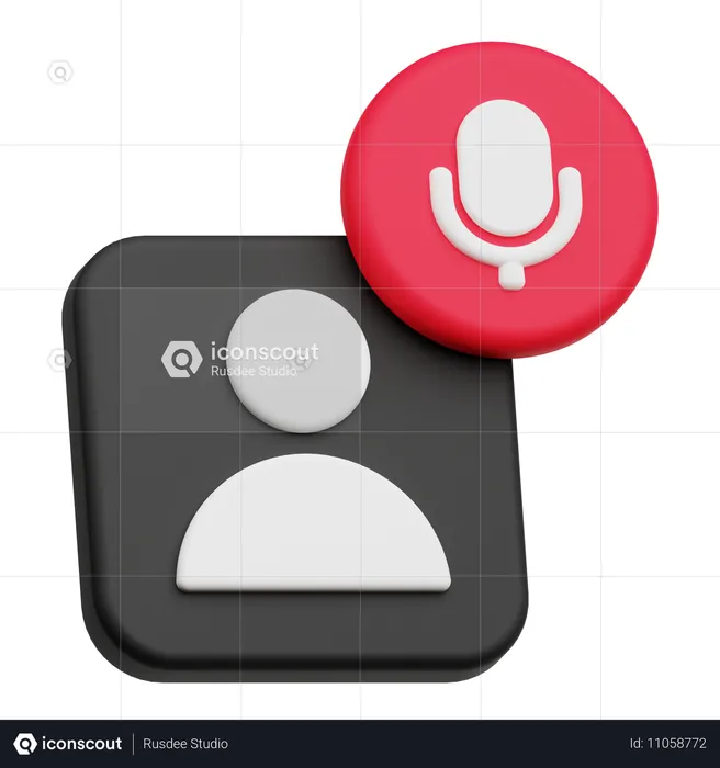 Voix de l'utilisateur  3D Icon