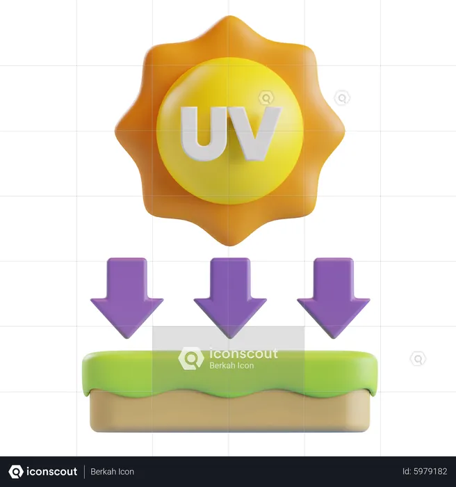 UV Radiation  3D Icon