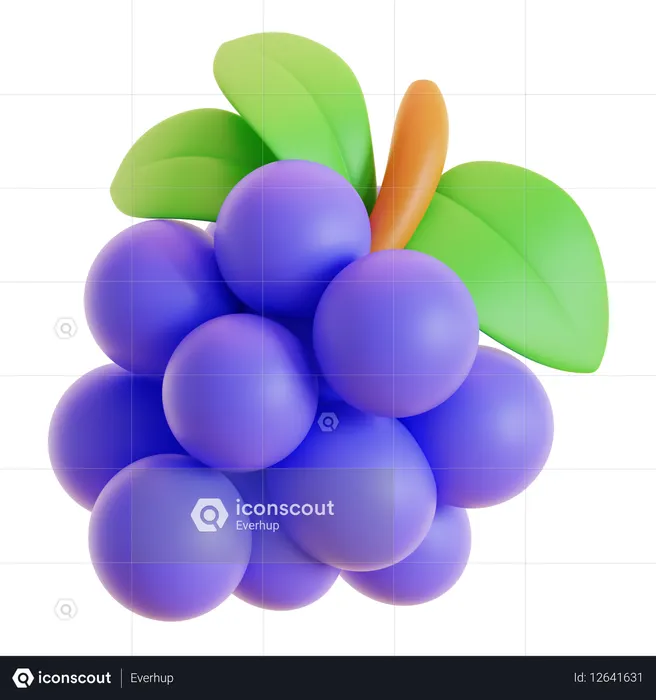 Uvas  3D Icon