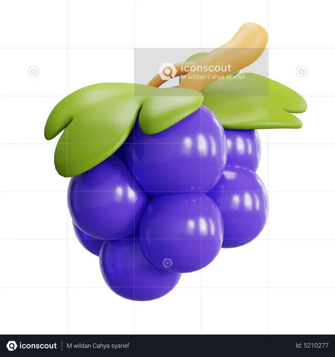 Uvas  3D Icon